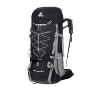 PORRASSO 75L Wanderrucksack Großer Rucksack Robuster Reiserucksack mit Regenhülle Herren Damen Backpack für Wandern Bergsteigen Camping Reisen Sport Schwarz