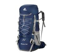 PORRASSO 75L Wanderrucksack Großer Rucksack Robuster Reiserucksack mit Regenhülle Herren Damen Backpack für Wandern Bergsteigen Camping Reisen Sport Blau