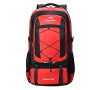 PORRASSO 75L Wanderrucksack Wasserdichter Rucksack Reiserucksack Trekkingrucksack Hiking Backpack für Damen Herren Camping Klettern Reisen Sport Rot
