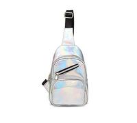 PORRASSO Brusttasche Damen Mode Sling Bag Mädchen Wasserdicht Schultertasche Leder Crossbody Umhängetasche Reisen Wandern Sport Draussen Radfahren Daypack Weiß A