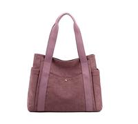 PORRASSO Canvas Schultertasche Einfache Handtasche Damen Tote Bag Mädchen Henkeltasche Strandtasche für Reisen Täglicher Gebrauch Violett