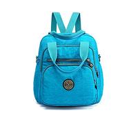 PORRASSO Casual Rucksack Damen Schultertasche Frauen Umhängetasche Nylon Handtasche Daypack für Arbeit Reisen Täglicher Gebrauch Blau