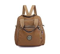 PORRASSO Casual Rucksack Damen Schultertasche Frauen Umhängetasche Nylon Handtasche Daypack für Arbeit Reisen Täglicher Gebrauch Khaki