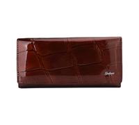 PORRASSO Damen Geldbörse Elegant Geldbeutel Brieftasche mit Mehreren Fächern Portemonnaie Kartenetui Geldbörse Kreditkartenetui mit 8 Kartenfächern Braun