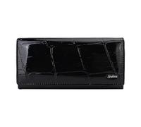 PORRASSO Damen Geldbörse Elegant Geldbeutel Brieftasche mit Mehreren Fächern Portemonnaie Kartenetui Geldbörse Kreditkartenetui mit 8 Kartenfächern Schwarz