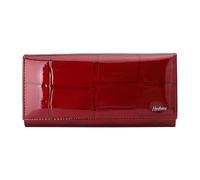 PORRASSO Damen Geldbörse Elegant Geldbeutel Brieftasche mit Mehreren Fächern Portemonnaie Kartenetui Geldbörse Kreditkartenetui mit 8 Kartenfächern Rot