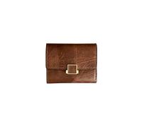PORRASSO Damen Geldbörse Mode Leder Geldbeutel Kleine Portemonnaie Kreditkartenetui Brieftasche mit 5 Kartenfächern und 1 ID Fenster Kaffee