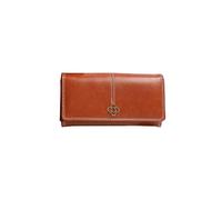 PORRASSO Damen Geldbörse Retro Leder Geldbeutel Lange Portemonnaie Kreditkartenetui Brieftasche mit 5 Kartenfächern Gelbbraun