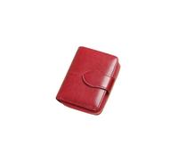 PORRASSO Damen Geldbörse RFID Schutz Vintage Ölwax-Rindleder Geldbeutel mit Münzbörse Kartenhalter Multifunktionale Kompakte Brieftasche für Täglicher Gebrauch Reisen Einkaufen Weinrot B