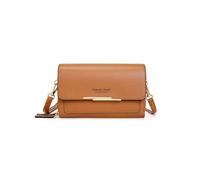 PORRASSO Damen Geldbörse Umhängetasche Handy Portemonnaie PU Geldbeutel Schultertasche für Party Hochzeit Reisen Braun