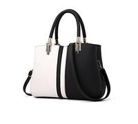 PORRASSO Damen Handtasche Mode Henkeltasche Schultertasche Leder Wasserdicht Umhängetasche Frauen Top Griff Taschen Schwarz