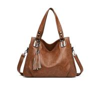 PORRASSO Damen Handtasche Mode Hobo Schultertasche Frauen Umhängetasche Große PU Leder Henkeltasche Reise Arbeit Verabredung Crossbody Bag Gelb