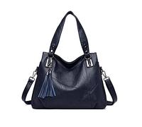 PORRASSO Damen Handtasche Mode Hobo Schultertasche Frauen Umhängetasche Große PU Leder Henkeltasche Reise Arbeit Verabredung Crossbody Bag Navy Blau