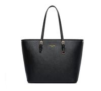 PORRASSO Damen Handtasche Mode Schultertasche Frauen Groß Henkeltaschen PU Leder Shopper Taschen für Schule Arbeit Reisen Schwarz