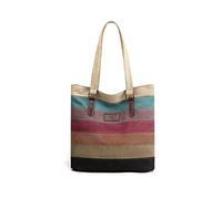 PORRASSO Damen Handtasche Multi-Color-Striped Schultertasche Canvas Hobo Shopper Henkeltasche für Einkaufen Schule Reisen Arbeit Mehrfarbig
