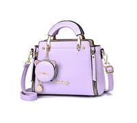 PORRASSO Damen Handtasche Süße Umhängetasche Henkeltaschen Frauen Wasserdicht PU Leder Schultertasche Top Griff Tasche für Reise Datieren Täglicher Gebrauch Violett