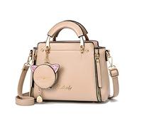 PORRASSO Damen-Handtasche, Umhängetasche, niedlich, wasserdicht, aus PU-Leder, weiblich, Messenger-Tasche, für Dating, Reisen, Alltag, kaki, L, Niedlich