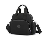 PORRASSO Damen Rucksack Mode Schultertasche Multifunktionaler Daypack mit USB Ladeanschluss Handtasche Nylon Umhängetasche für Arbeit Reisen Schule Schwarz