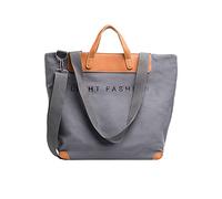 PORRASSO Damen Schultertasche Casual Canvas Tasche Handtasche Multifunktional Groß Umhängetasche Hobotasche für Alltag Reise Schule Ausflug Einkauf Grau A