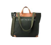 PORRASSO Damen Schultertasche Casual Canvas Tasche Handtasche Multifunktional Groß Umhängetasche Hobotasche für Alltag Reise Schule Ausflug Einkauf Grün