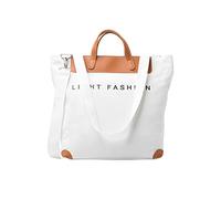 PORRASSO Damen Schultertasche Casual Canvas Tasche Handtasche Multifunktional Groß Umhängetasche Hobotasche für Alltag Reise Schule Ausflug Einkauf Weiß