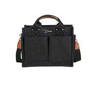 PORRASSO Damen Schultertasche Handtasche Casual Canvas Tasche Multifunktional Groß Umhängetasche Hobotasche für Alltag Reise Schule Ausflug Einkauf Schwarz