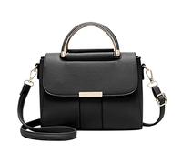 PORRASSO Damen Schultertasche Mode Handtasche PU Leder Top Griff Tasche Umhängetasche Schöne Henkeltasche für Dating Einkaufen Täglicher Gebrauch Schwarz