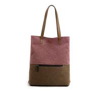 PORRASSO Damen Segeltuch Handtasche Rucksack Frauen Schultertasche Shopper Tasche Hobotasche für Schule Reisen Arbeit Täglicher Gebrauch Rot