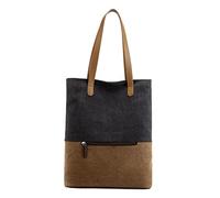 PORRASSO Damen Segeltuch Handtasche Rucksack Frauen Schultertasche Shopper Tasche Hobotasche für Schule Reisen Arbeit Täglicher Gebrauch Schwarz