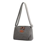 PORRASSO Damen Umhängetasche Casual Schultertasche Canvas Handtasche Frauen Crossbody Bag für Reisen Shopping Täglichen Gebrauch Grau