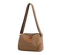 PORRASSO Damen Umhängetasche Casual Schultertasche Canvas Handtasche Frauen Crossbody Bag für Reisen Shopping Täglichen Gebrauch Braun