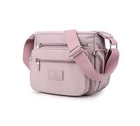 PORRASSO Damen Umhängetasche Casual Schultertasche Multi Tasche Nylon Handtasche für Reisen Wandern Täglichen Gebrauch Helles Lila