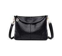 PORRASSO Damen Umhängetasche Mode Schultertasche Henkeltasche Wasserdicht Handtasche für Dating Arbeit Reisen Täglichen Gebrauch Schwarz