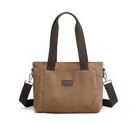 PORRASSO Damen Umhängetasche Segeltuch Handtasche Casual Schultertasche Hobotasche mit Mehreren Taschen Tote Crossbody Bag für Täglicher Gebrauch Braun