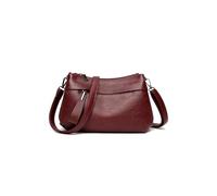 PORRASSO Elegant Umhängetasche Damen Schultertasche PU Handtasche für Dating Reisen Täglichen Gebrauch Rot
