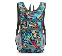 PORRASSO Faltbarer Rucksack Wanderrucksack 19L Leichter Backpack für Damen Herren Camping Reisen Täglicher Gebrauch Blätter