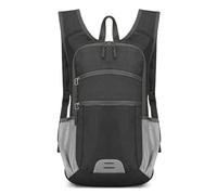 PORRASSO Faltbarer Rucksack Wanderrucksack 19L Leichter Backpack für Damen Herren Camping Reisen Täglicher Gebrauch Schwarz