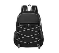 PORRASSO Faltbarer Rucksack Wanderrucksack Großer Reiserucksack Wasserdichter Daypack Damen Herren Hiking Backpack für Camping Klettern Reisen Sport Schwarz