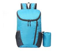PORRASSO Faltbarer Wanderrucksack Ultraleichter Rucksack 20 L Wasserdichter Reiserucksack Hiking Backpack für Damen Herren Camping Radfahren Reisen Sport Blauer See