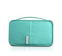 PORRASSO Familien Reise Brieftasche Wasserdicht Reisedokumententasche Reisepass Tasche Kreditkarten Flugkarten Münzen Dokumente Organizer für Damen Herren Geschäftsreisen Blau