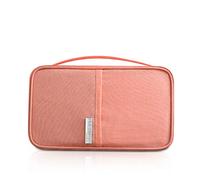 PORRASSO Familien Reise Brieftasche Wasserdicht Reisedokumententasche Reisepass Tasche Kreditkarten Flugkarten Münzen Dokumente Organizer für Damen Herren Geschäftsreisen Pink