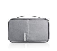 PORRASSO Familien Reise Brieftasche Wasserdicht Reisedokumententasche Reisepass Tasche Kreditkarten Flugkarten Münzen Dokumente Organizer für Damen Herren Geschäftsreisen Grau