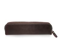 PORRASSO Federmäppchen, Leder, Federmäppchen, Aufbewahrung, Tasche, Stiftehalter, große Kapazität, für Studenten, Männer, Frauen, College, Schule, Büro, Dunkelbraun A, L, Federmäppchen