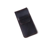 PORRASSO Federmappe Leder Edles Stifteetui Leder Stilvolles Soft Pen Schutz Schutzhülle Herren Damen Handgemacht Mehrzweckorganisator-Halter Office Work Kaffeefarbe