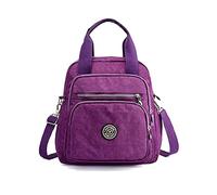 PORRASSO Freizeitrucksack für Damen, Umhängetasche, Nylon, Handtasche, Daypack, für Arbeit, Reisen, Alltag, lila, L, Geburtstag