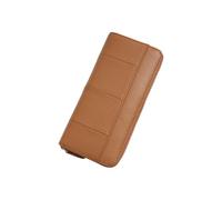 PORRASSO Geldbeutel Damen Leder Geldbörse RFID Schutz Large Portemonnaie Minimalistisch Lange Brieftasche Karamellfarbe B