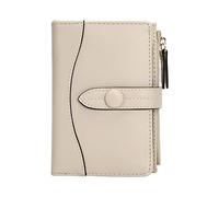 PORRASSO Geldbörse Damen Klein Mode Geldbeutel PU Leder Kreditkartenetui Frauen Portemonnaie Brieftasche Beige