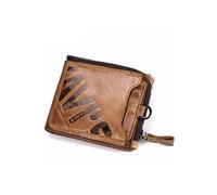 PORRASSO Geldbörse Herren Leder Portemonnaie Geldbeutel Kreditkartenetui Retro Wallet mit 8/11 Kartenfächerna Braun A