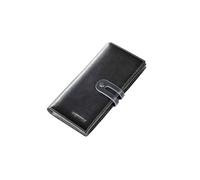 PORRASSO Geldbörse Herren RFID Schutz Geldbörse Leder Geldbeutel Lange Portemonnaie Kreditkartenetui Geldclip Brieftasche mit 12 Kartenfächern Blau Grau