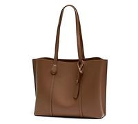 PORRASSO Handtasche Damen Schultertasche Groß Shopper Tasche Henkeltaschen PU Leder Shopper Taschen für Schule Arbeit Reisen Braun